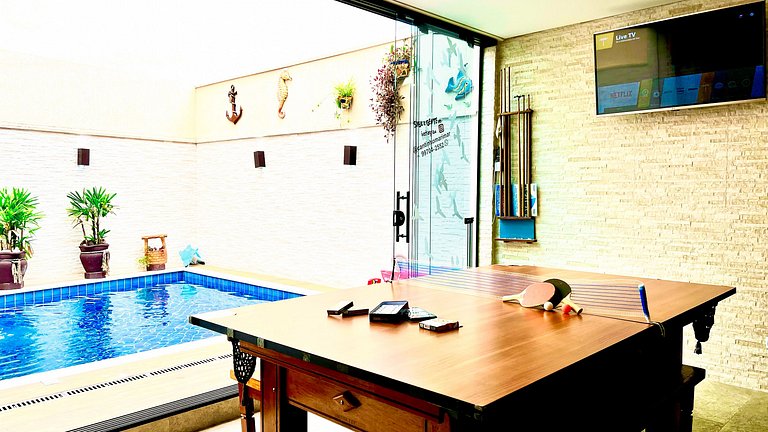 Perto do mar completa com piscina e sinuca