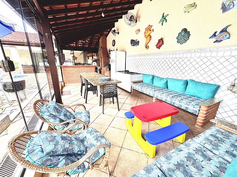 300 MTS Praia +Piscina +Hidro +Ar cond +Sinuca