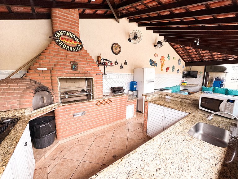 300 MTS Praia +Piscina +Hidro +Ar cond +Sinuca